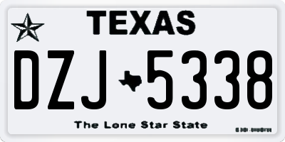 TX license plate DZJ5338