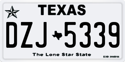TX license plate DZJ5339