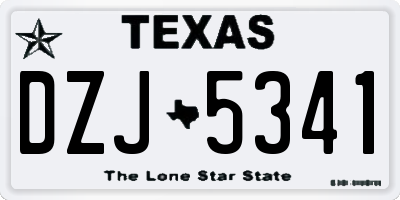 TX license plate DZJ5341