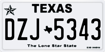 TX license plate DZJ5343