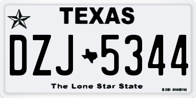 TX license plate DZJ5344