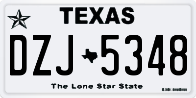 TX license plate DZJ5348