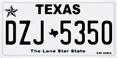TX license plate DZJ5350