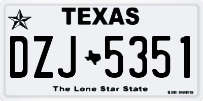 TX license plate DZJ5351