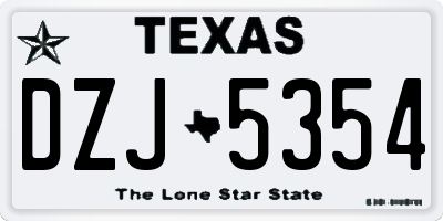 TX license plate DZJ5354