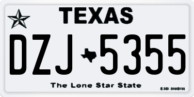 TX license plate DZJ5355