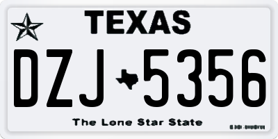 TX license plate DZJ5356