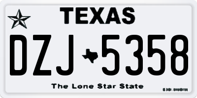 TX license plate DZJ5358