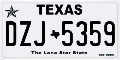 TX license plate DZJ5359