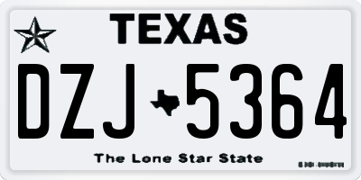 TX license plate DZJ5364