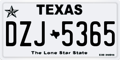 TX license plate DZJ5365