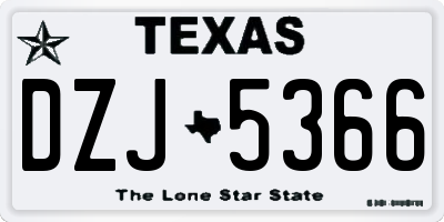 TX license plate DZJ5366