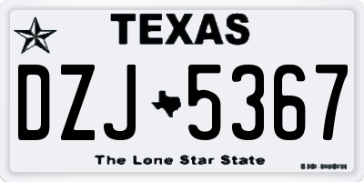 TX license plate DZJ5367