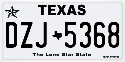 TX license plate DZJ5368
