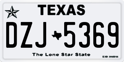 TX license plate DZJ5369