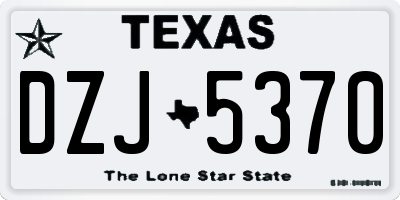 TX license plate DZJ5370