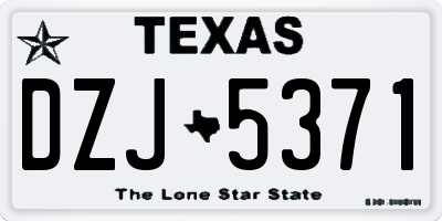 TX license plate DZJ5371