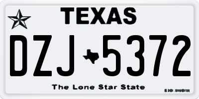 TX license plate DZJ5372