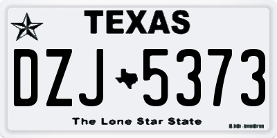 TX license plate DZJ5373