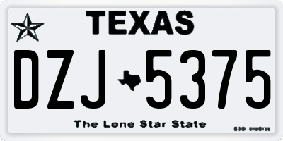 TX license plate DZJ5375