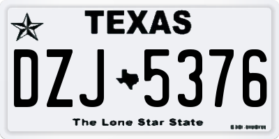 TX license plate DZJ5376