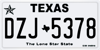 TX license plate DZJ5378