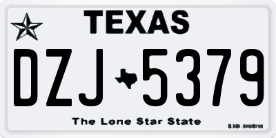 TX license plate DZJ5379