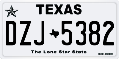 TX license plate DZJ5382