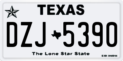 TX license plate DZJ5390