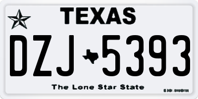 TX license plate DZJ5393