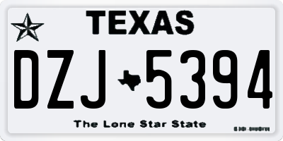 TX license plate DZJ5394