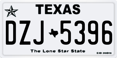 TX license plate DZJ5396