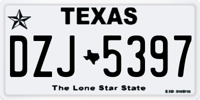 TX license plate DZJ5397