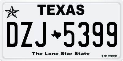 TX license plate DZJ5399