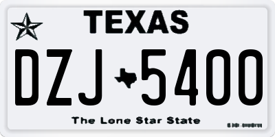 TX license plate DZJ5400