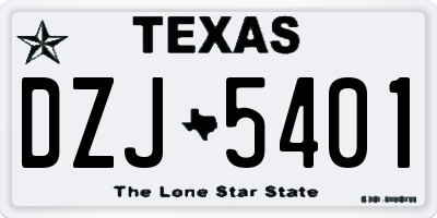 TX license plate DZJ5401