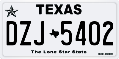 TX license plate DZJ5402