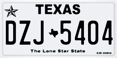 TX license plate DZJ5404