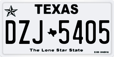 TX license plate DZJ5405