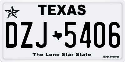 TX license plate DZJ5406