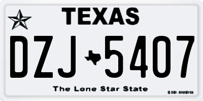TX license plate DZJ5407