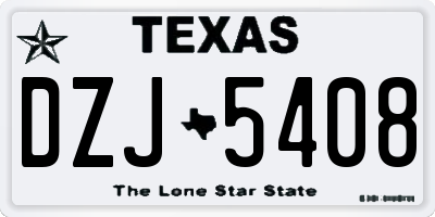 TX license plate DZJ5408