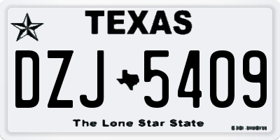 TX license plate DZJ5409