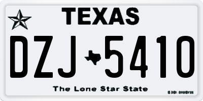 TX license plate DZJ5410