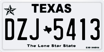 TX license plate DZJ5413