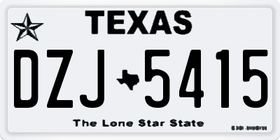 TX license plate DZJ5415