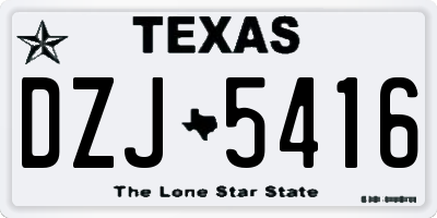 TX license plate DZJ5416