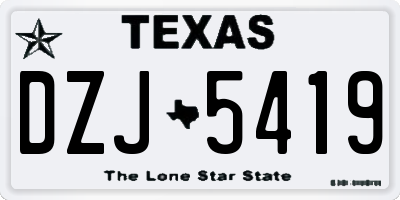 TX license plate DZJ5419
