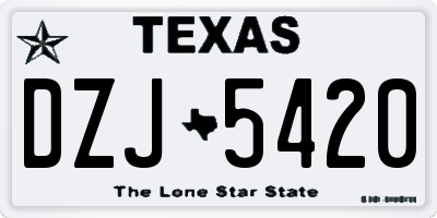 TX license plate DZJ5420