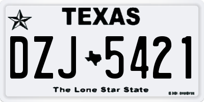 TX license plate DZJ5421